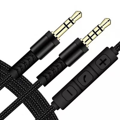 1.2m Audio Cable To Jack 3.5mm Speaker Line Aux Cable Male To Male With Mic • $15.95