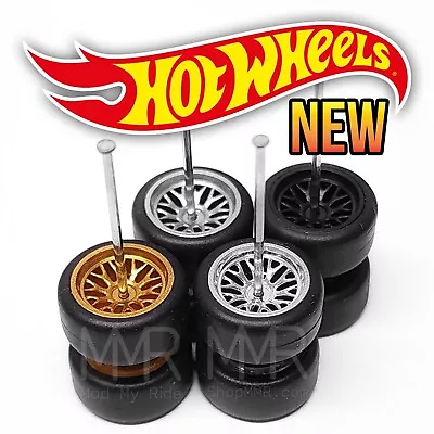 1/64 Scale BBS LM V3 20 SPOKE Real Riderz Wheels Rims Tires Set For Hot Wheelz • $3.99