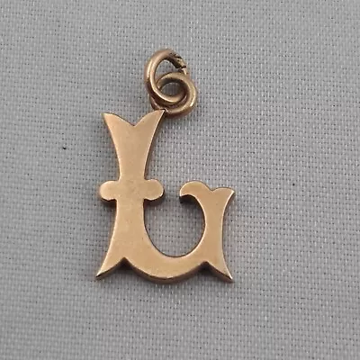 9ct 375 Gold Fancy Letter L Pendant Hallmarked 1.78g London FRS Ltd 1 1/2 Cm • £75