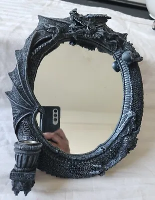 £34.99 • Buy Wall Tealight Holder Mirror  Figurine Candle Gothic Fantasy Decor Dragon 12x9.5 