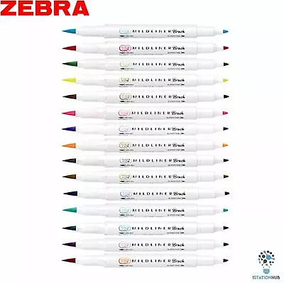 Zebra Mildliner Brush Pen | Double Sided Highlighter Dual Nib | Water-based Ink • $4.81