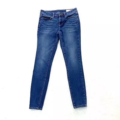 Vince Camuto Womens 6 28 Whiskered Blue Stretch Denim Skinny Jeans • $19.99