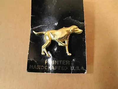 POINTER Dog Pin Gold Tone Handcrafted U.S.A. Jewelry • $9.80