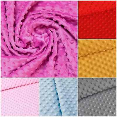 £10.99 • Buy Luxury Super Soft Cuddle Plush Fleece Fabric Dimple Dot DIY Blanket Wide 160cm
