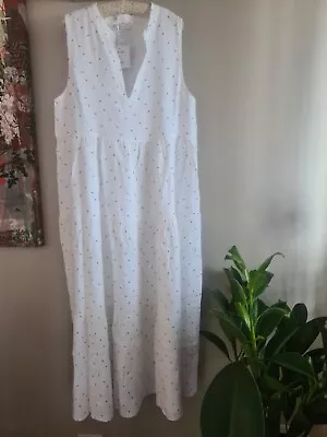 Noosa Costa Vita Linen Maxi Dress M 14 16 Bnwt • $39