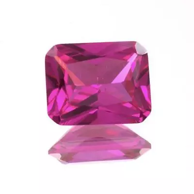 AAA Rated Lab Created Bright Pink Sapphire Emerald Shape (10x8mm - 12x10mm) • $5.65