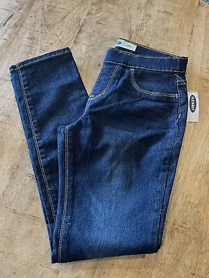 Nwt Old Navy Jeans Girls Large 10-12 Skinny Straight Blue Pull On Dark Wash • $10