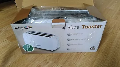 Infapower 4 Slice Toaster Long Slot With 7 Levels Of Browning - X552 • £25