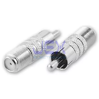 Male RCA Phono To Female Coaxial F-type Satellite Adapter Connector Converter • $1.39