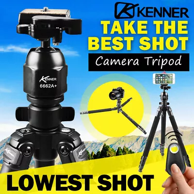 $57.95 • Buy Kenner Professional Camera Tripod Stand DSLR Mount Phone Holder Remote Shutter