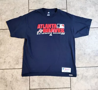 MLB Atlanta Braves Baseball Majestic T-shirt Men's XLarge Blue Fast Shipping  • $16.98