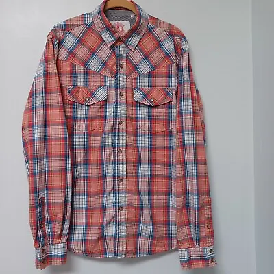 Christian Audigier Pearl Snap Western Shirt Red Size Medium • $11.99