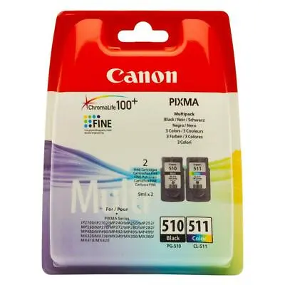 Genuine Canon PG-510 + CL-511 Ink Cartridges - FREE UK DELIVERY - VAT Included • £32.99