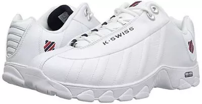 Man K-Swiss ST329 CMF Training Lace Up Shoe 03426-130-M White Navy Red Brand New • $79.90