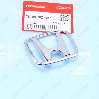 Genuine OEM Honda 92-1998 CIVIC Front Hood Chrome “H” Emblem Badge 75700-SR3-000 • $33.98