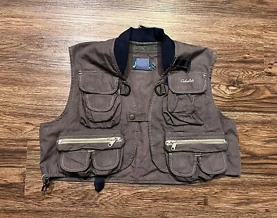 Cabelas Hunting Fishing Outdoor Tactical Vest Taupe Brown Cargo Pockets Size M? • $29.99