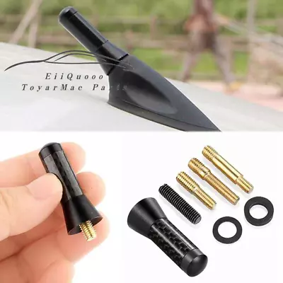 Universal 1.4  Inches Car Antenna Aerial Carbon Fiber Radio FM Antena Black • $4.99