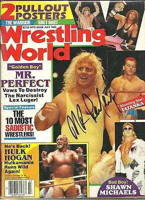 AM172  Mr. Perfect Signed Vintage Wrestling Magazine  W/COA  Curt Henning • $500