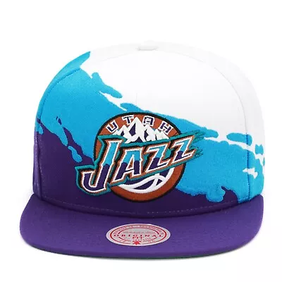 Mitchell & Ness Utah Jazz Paintbrush Snapback Hat Cap Teal/Purple/White • $39.90