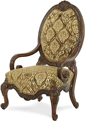 Michael Amini Chateau Beauvais Noble Chenille Fabric Wood Chair By AICO Throne • $711.99