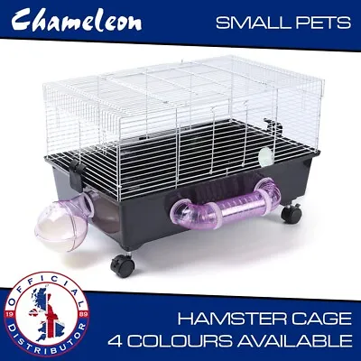 Large Animal Hamster Cage Built In Wheel And Pipes Set 4 Colours Available • £39.56