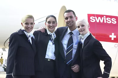 Swiss Airlines Stewardess Cabin Crew Flight Attendant  Scarf Vintage • £86.73