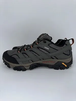 Merrell Hiking Shoes Gray Moab 2 GTX Vibram Goretex Leather J06039 Men’s Size 12 • $89.99