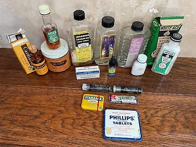 Vintage Lot Pharmaceutical Medicine Etc Bottles & Tins /boxes Etc • $22.95