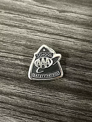 AAA School Safety Patrol Badge Award Silver Triangular Shaped Pin • $15