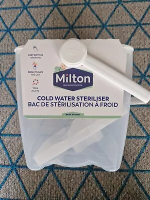 Milton Cold Water Baby Bottle Steriliser Bucket Unit Tub With Handle - White • £5.50
