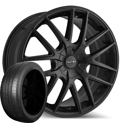 (Set Of 4) TR60 17x7.5 5x112/5x120 Matte Black Rims W/235/50R17 Kenda Tires • $1128.99