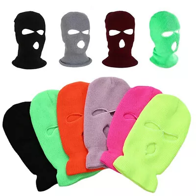 Winter Ski Mask Balaclava 3 Hole Knitted Balaclava Beanie Hat Outdoor Sports Cap • $5.99