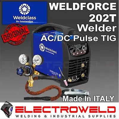 WELDCLASS Weldforce 202T ACDC Tig Stick Welder +8m Torch AC/DC Pulse MMA WC-202T • $5499.95