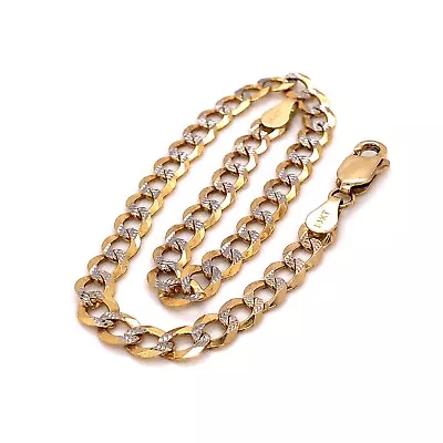 14k Yellow Gold 4.7 MM Diamond Cut Cuban Link Chain Bracelet 8  5.3 Grams Unisex • $392.70