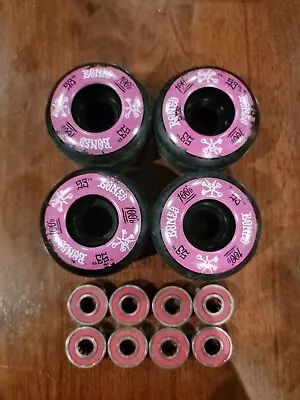 EUC Bones Wheels  100's OG V4 Originals Skateboard Wheels - 53mm & REDS Bearings • $28