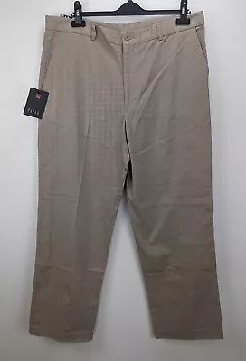 Farah Men Chino Trousers Beige Straight Zip Fly Cotton W40 L31 NEW • £17.25