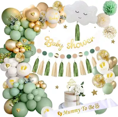 Balloons Arch Kit Baby Party Jungle Birthday Decor Sage Green Balloons Garland • £12.89