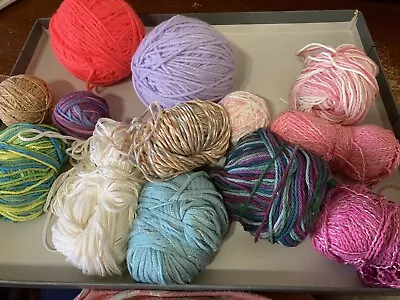 Yarn Lot Mixed Colors And Types Over 2 Pounds Many Spring Colors • $5