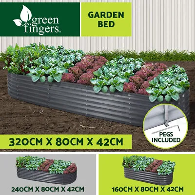 Greenfingers Garden Bed Kit Galvanised Steel Raised Garden Beds Kit Planter Oval • $75.95