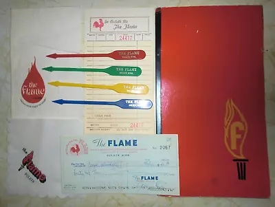 Vintage FLAME RESTAURANT MENU +++Check Signed By Jimmy Oreck Duluth MN Minnesota • $14.99