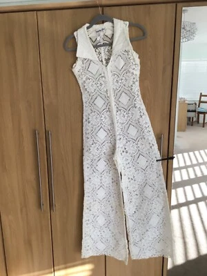 Sportaville Cotton White Lace Cat Suit 1970 Size 10 Used • £10