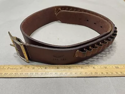 Vintage Hunte R 138 Med Brown Leather .38 Ammo Cartridge Belt Anchor Buckle • $49.97