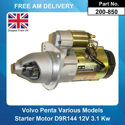 Starter Motor For Volvo Penta AQD41 Diesel Insulated Return 12V- 3.1Kw • $200.39