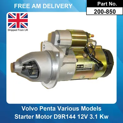 Starter Motor For Volvo Penta AQDA41 Diesel 0 - 1990 Insulated Return 12V-3.1Kw • $200.39