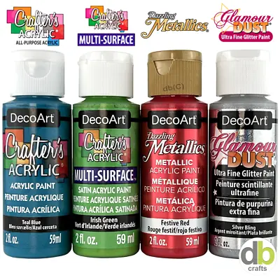 £2.49 • Buy DecoArt Acrylic Paint - Crafters - Glamour Dust - Dazzling Metallic 180 COLOURS