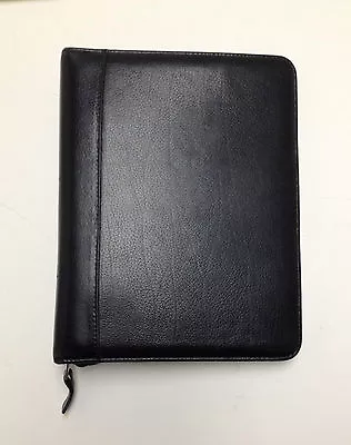 Franklin Covey Classic Leather Black Zip Around Planner 1 1/4 Inch Rings • $29.99