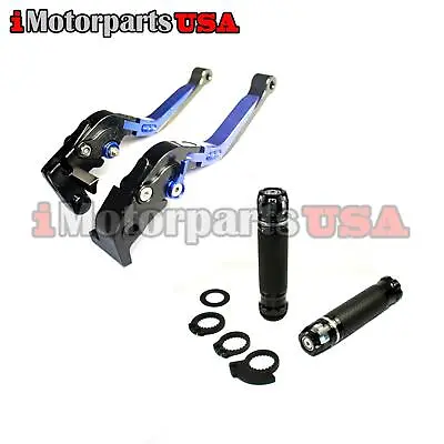 Yamaha Yzf R1 R6 Shorty Brake Clutch Levers Anodized W/ Racing Hand Grips Set • $59.95