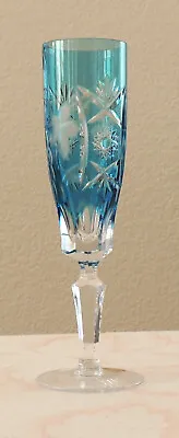 Nachtmann AJKA Bohemian Azur Light Blue Crystal Champagne Traube Glass 8 1/2  • $92