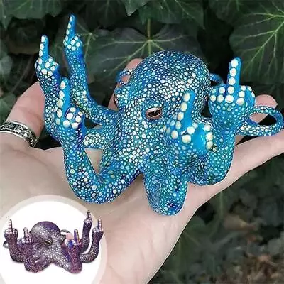 £8.99 • Buy Middle Finger Octopus Statue Resin Ornament For Garden Indoor Outdoor Home Decor