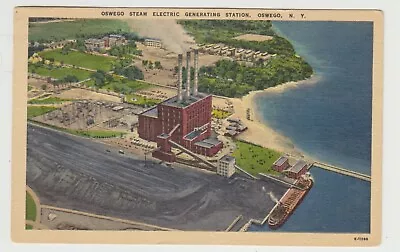 Steam Electric Generating  Stdtion Oswego.  New York  NY  Linen  Postcard • $4.99